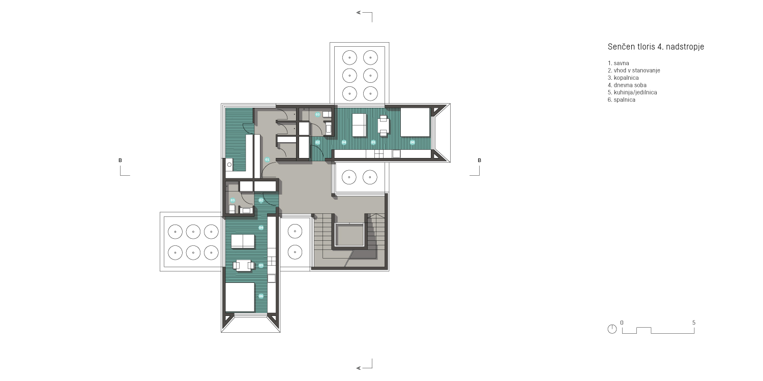 Projekt Coliving Tloris4nadstropjesenčeno 008